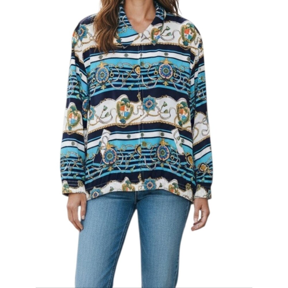 Alfred Dunner Nautical Windbreaker Jacket